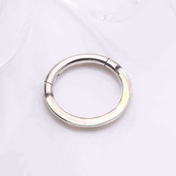 Detail View 1 of Implant Grade Titanium Iridescent Revo Lined Clicker Hoop Ring